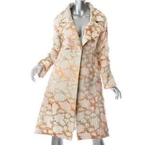 Zenobia rose gold gold brocade jacquard coat 6